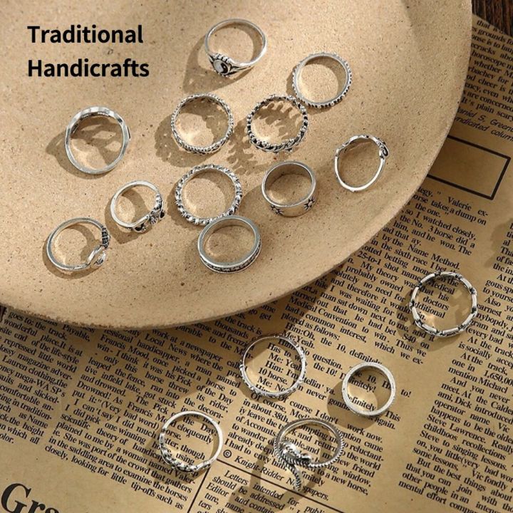 New%20Style%20Gossip%20Snake%20Leaf%20Flower%20Heart%20Butterfly%20Pearl%20Chain%20Oil%20Dripping%20Joint%20Ring%20Set%20Personality%20Retro%20Trend%20Ring%20-%20Image%205