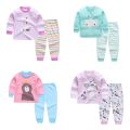 (Ship Within 24 Hour) Individual Packaging Thick Cotton Quality 0-5 Years Cotton Boys Cheap Sleepwear Suit Girls Pajamas Long Sleeve Blouse Tops + Pants 2pcs Children Clothing Autumn Baby Kids Pajamas Sets.