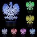Polish Coat of Arms Polska 3D Optical illusion USB Light Home Decor Patriotic Polish Eagle Falcon LED Novelty Desk Night Lamp. 