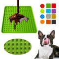Mat For s s Slow Food Bowls Pet  Feeding Food Bowl Silicone  Feeding Lick Pad  Slow Feeders Treat Dispensing - Yellow Square. 