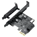 PCI-E 1X To USB 3.2 GEN1 5Gbps 20Pin Front Panel Header (To Type-C Front Panel Header) Front Panel Connector Riser Card. 