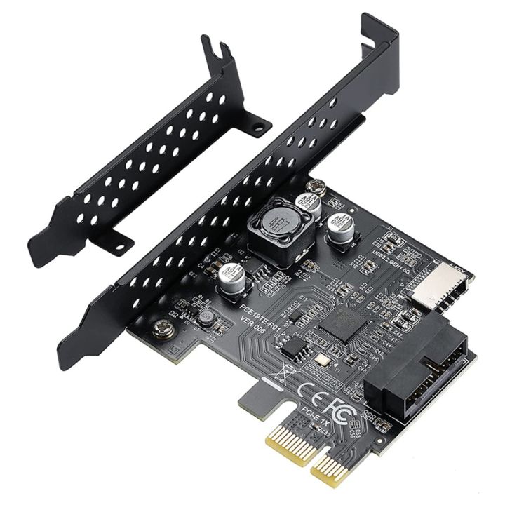 PCI-E%201X%20To%20USB%203.2%20GEN1%205Gbps%2020Pin%20Front%20Panel%20Header%20(To%20Type-C%20Front%20Panel%20Header)%20Front%20Panel%20Connector%20Riser%20Card%20-%20Image%202
