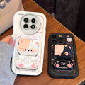 Case for realme 13 14 15 pro plus 5g 13 pro 5g phone casing back cover Softcase Silicone shockproof Cover new design aesthetic cute cat with makeup mirror holder for girls JTMMZJ9.