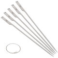 5pcs 10 In ch Flat Titanium Barbecue Skewers Outdoor Backyard Picnic BBQ Grilling Kabob Skewers BBQ Sticks with Wire Ring.