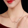 Exclusive Heart beat ECG Alloy Necklace for Women. 