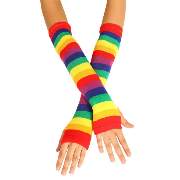 Striped%20Over%20the%20Knee%20Socks%20Set%20Women%20Girls%20Stocking%20Long%20Socks%20Arm%20Sleeve%20Cover%20Warm%20Knee%20Socks%20Gloves%20Christmas%20Cosplay%20Casual%20-%20Image%204