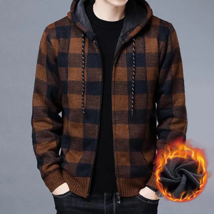 Men%20Sweater%20Jacket%20Fashion%20Winter%20Coat%20Fleece%20Hoodies%20High%20Quality%20Luxury%20Checkered%20Hooded%20Knit%20Cardigan%20Male%20Outer%20Wear%20-%20Image%204