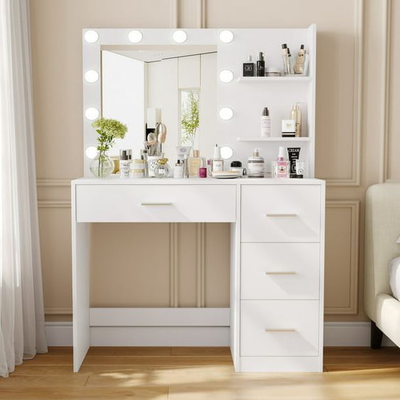 Lavish Dressing Table with 10 LED Light length 42inch, height 4.5ft, depth 16inch