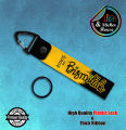 Key ring For Bike user ---- Start With Bismillah_Yellow_Curving ---- Premium Quality & Plastic lock (Attachable to keys for bike, car, bag, home, and office keys).