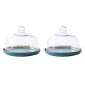 2X Cake Stand Cake Plate Server with Dome Dessert Cake Cover Butter. 