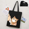 (New) cartoon canvas tote bag women men Wanita shoulderbags Lady handbags fashion shopping bags school booksbag tuition bag. 
