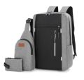 Combo 3PCS USB Charging Waterproof School bag male Business Travel Bags 15.6 inch. 