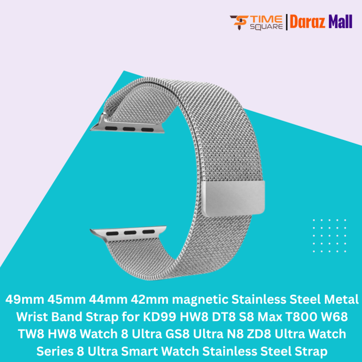 49mm 45mm 44mm 42mm magnetic Stainless Steel Metal Wrist Band Strap for KD99 HW8 DT8 S8 Max T800 W68 TW8 HW8 Watch 8 Ultra GS8 Ultra N8 ZD8 Ultra Watch Series 8 Ultra Smart Watch Stainless Steel Strap