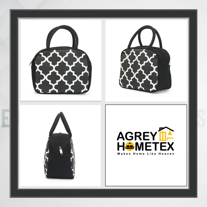 Lunch%20Carry%20Bag,%20Cotton%20Fabric,%20Black%20&%20White,%20(9.5%E2%80%B3x7.5%E2%80%B3x5%E2%80%B3)%20-%20Image%204
