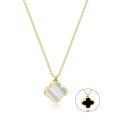 Fashion Double-sided Clover Stainless Steel Pendant Necklace Jewelry For Women Exquisite Four leaf Clover Necklace. 