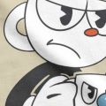 Amazing Cuphead And Mugman Angry T-Shirts for Men Pure Cotton T Shirt Cartoon Short Sleeve Tee Shirt Gift Idea Clothes.