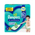 badgePampers All round Protection Pants, Large size baby diapers (LG / 9-14 kg ), 38 Count, Anti Rash diapers, Lotion with Aloe Vera.