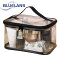 Portable Toy Storage Solution Large Capacity Waterproof Clear Toy Storage Bags with Zipper Closure Set of 4 Transparent Organizer Pouch for Cosmetics Buyers' Favorite Pvc Toy Storage Bag.