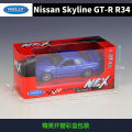 WELLY 1:36 Nissan Skyline GT-R R34 Die-Cast Vehicles Model Car Toys For Gift Collection.