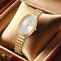 Stainless Steel Strap & Alloy Case Elegant Oval Dial Quartz Dress Wristwatch for Women – Classic Ladies Watch.