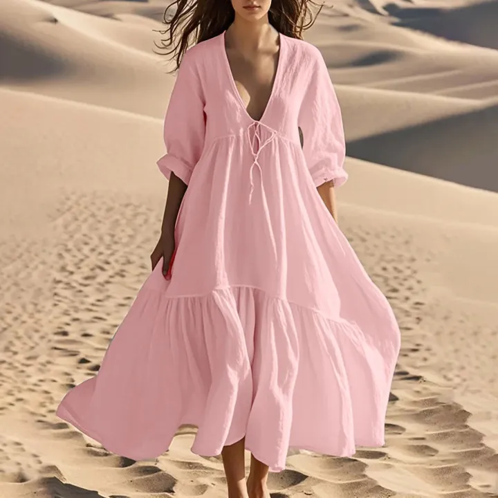 Breezy%20Cotton%20Linen%20A-Line%20Long%20Top%20Dress%20-%20Image%203