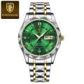 POYDAGAR 615 Diamond Cut Watch For Men Waterproof Calendar Luminous Stainless Steel Band Wrist Watch Fashion Business Quartz Watch Man With FREE BOX. 