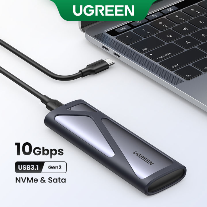 UGREEN M.2 NVMe and SATA SSD Enclosure Reader - 10Gbps USB C 3.2 Gen2