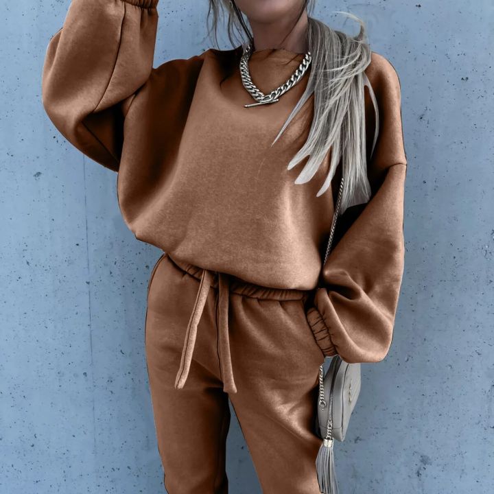 Fashion%20Tracksuit%202%20Piece%20Set%20Winter%20Warm%20Sweatshirt%20Suit%20Women%20Drawstring%20Elastic%20Waist%20Long%20Pants%20Casual%20Autumn%20Tracksuit%20Sets%20-%20Image%205