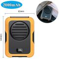 USB Waist Neck Fan Clip-on 3.7V/1.2A Air Cooling Fan Bladeless 12000mAh Power Bank 3-gear Wind Mute for Outdoor Work. 