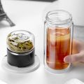 390ML Tea Water Bottle High Borosilicate Glass Double Layer Tea Water Cup Infuser Tumbler Drinkware Water Bottle With Tea Filter. 