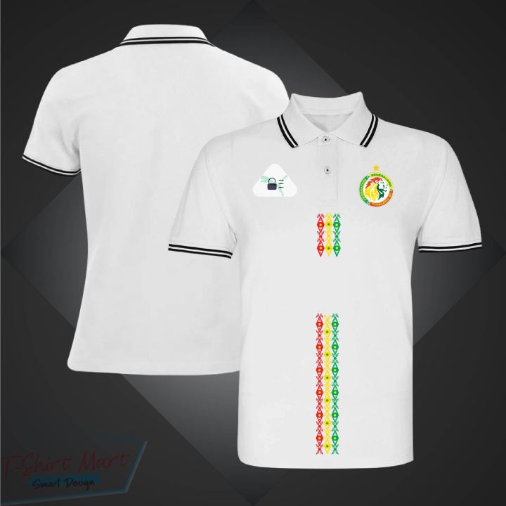 Senegal Short Sleeve Collar Polo Football Jersey For Men - Half Sleeve Collar Polo Senegal t shirt - Senegal Fan Jersey