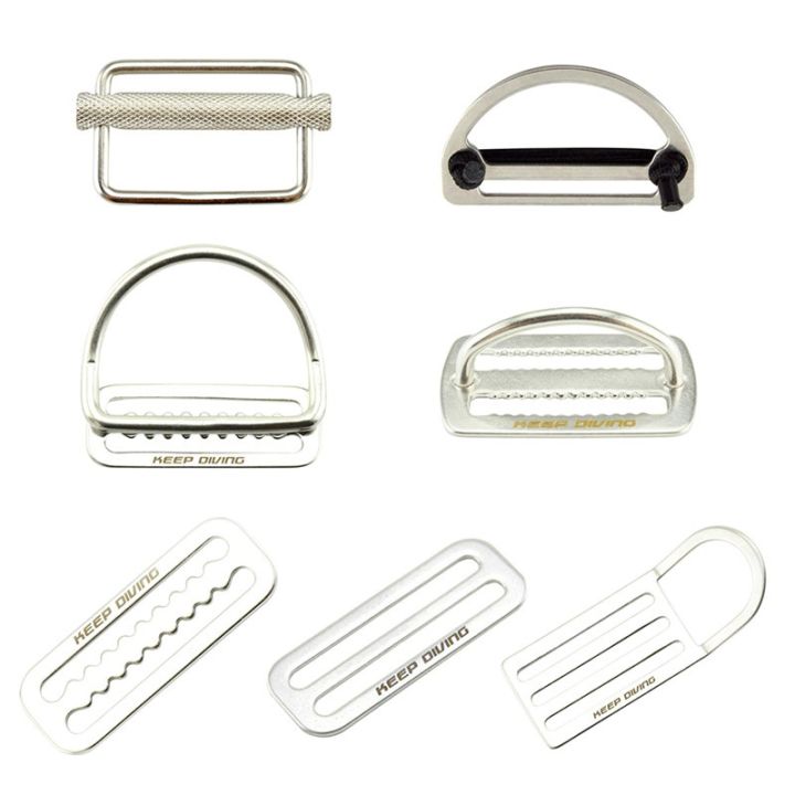 Scuba Diving Weight Belt Slide Keeper Stainless Steel D Ring Webbing Harness Belt Retainer Stopper Freediving BCD Accessoires