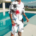 Summer Hawaii T-Shirts Shorts Sets Sea Beach 3D Print Men's Fashion Tracksuits Short Sleeve T Shirt Pants Set Man Suits Clothing. 