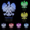 Polish Coat of Arms Polska 3D Optical illusion USB Light Home Decor Patriotic Polish Eagle Falcon LED Novelty Desk Night Lamp. 
