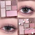 Honoria Honoeie 7 Color Eyeshadow Palette Grey Powder Black Smoky Eye Blush Highlighter Korean Shiny Glitter Eye Shadow Eyes Makeup Cosmetics. 