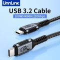 Unnlink USB 3.2 Cable Type C 20Gbps Data Cable for SSD Hard Disk 100W PD 4K 60Hz Video Output for iPhone 15 Macbook.