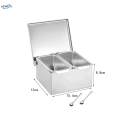 Seasoning Jar Pepper Sugar Storage Container Seasoning Box for Home Two Grids.