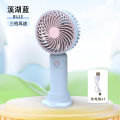 Summer New Small Handheld Fan USB Charging with Light Convenient Mini Cartoon Cute Electric Fan with Strong Wind. 