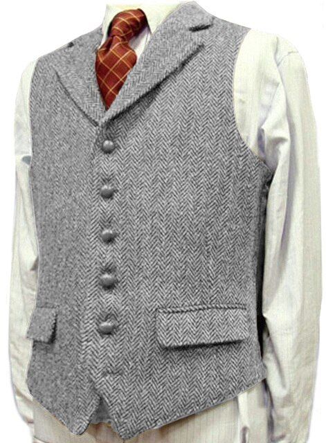 Lapel%20Men's%20Suits%20Vest%20V%20Neck%20Herringbone%20Wood%20Waistcoat%20Business%20Formal%20Casual%20Vest%20For%20Men%20Groomsmen%20For%20Wedding%20-%20Image%207