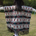 GC Mexican Serape Poncho Costume Traditional Mexican Blanket Poncho Outfit Cosplay Costume For Halloween Theme Party. 