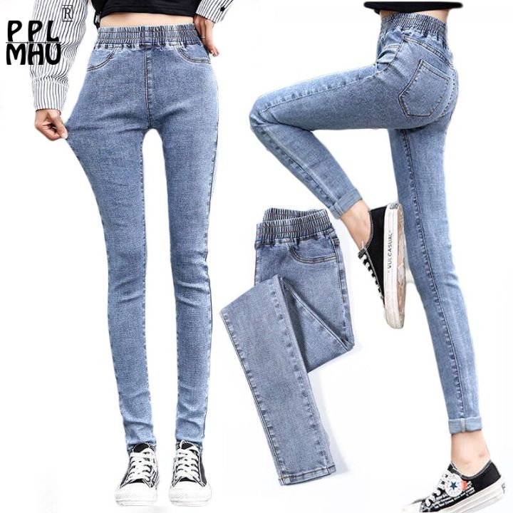 Fashion%20Elastic%20Waist%20Skinny%20Jeans%20Women%20Blue%20High%20Waist%20Stretch%20Pencil%20Denim%20Pants%20Plus%20Size%20Spring%20Jeans%20Pantalones%20Mujer%20-%20Image%205