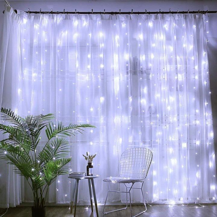 Led%20Curtain%20String%20Fairy%20Light%209.8X9.8%20Ft%208%20Modes,%20Plug%20In%20Lights,%20Cool%20White,%20Indoor%20Outdoor%20Decorative%20Wall%20Window%20String%20Lights%20For%20Bedroom,%20Party,%20Backdrop%20-%20Light%20Decoration%20-%20Image%202