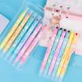 Weibo Stationery Student Color Double-Headed Fluorescent Pen Marking Pen Points Children's Good-looking Cute Journal Pen. 
