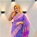 New Purple Colour Half Silk Sharee. 