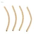 4Pcs Copper Noodle Tube Beads Curved Jewelry Findings Craft Golden 2×30mm. 