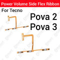 Tecno Pova 2 3 Power on / off Switch Button Side Volume Up Down Buttons Flex Cable Replacement Parts.