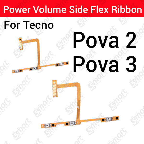 Tecno Pova 2 3 Power on / off Switch Button Side Volume Up Down Buttons Flex Cable Replacement Parts