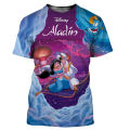 Disney T-Shirts Aladdin Cartoon Anime 3D Print Streetwear Men Women Fashion Oversized T Shirt Kids Boys Girls Tees Tops Clothing. 