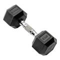 Rubber Hex Dumbbell (Single) 5Kg - Black. 
