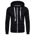 Autumn Winter Cotton Hoodied Mens Sweatshirts Solid Hoody Fleece Thick Hoodies Men Sportswear Zipper Sweatshirts Men. 